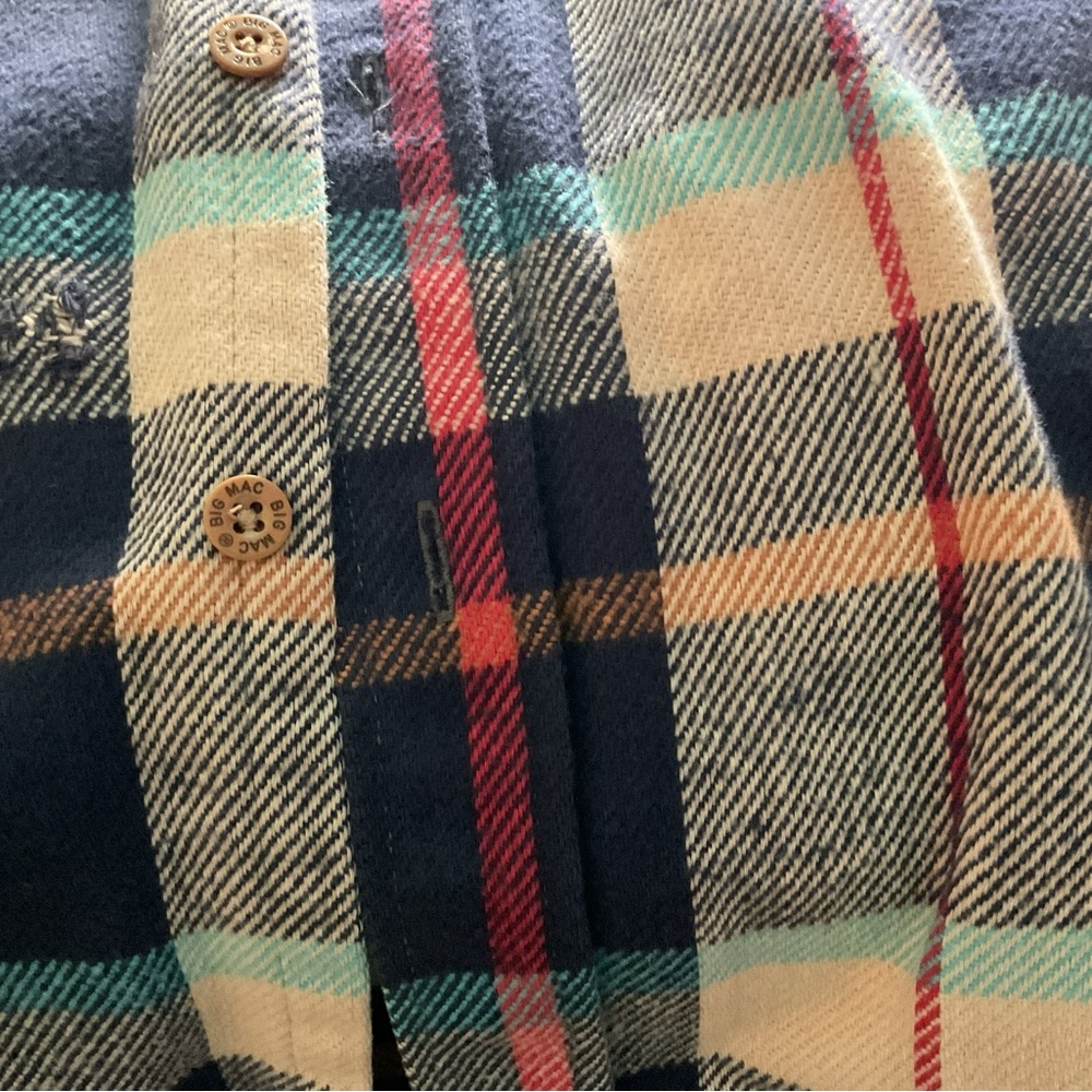 BIG MAC DISTRESSED Vintage 80’ Heavy Flannel Mens Shirt - Picture 7 of 13
